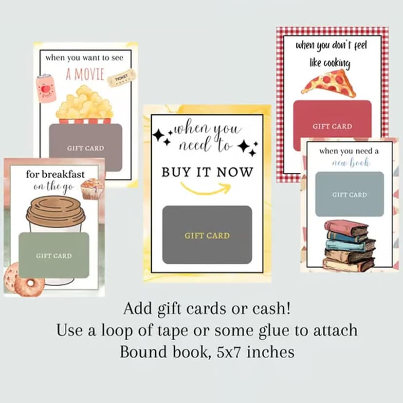 Christmas Gift Card Book - Surprises On Every Page, DIY Spiral-Bound Merry Christmas College Survival Gift Card Book Holder, Greeting Cards Holder for College Student Graduation Gifts (# A)