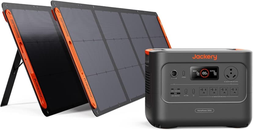 Jackery HomePower 3000 Portable Power Station with 2x 200W Solar Panels, 3600W (Surge 7200W) Output, 3072Wh LFP Battery Solar Generator, Essential Backup for Home Use, Power Outage, RV, Emergencies