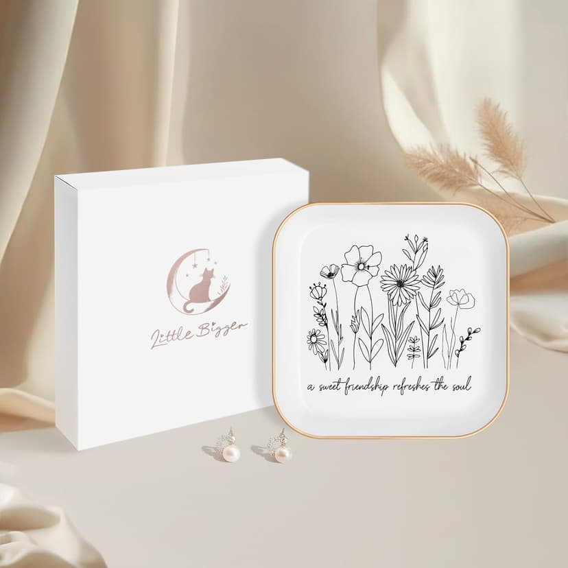 Christmas Gifts - A Sweet Friendship Refreshes The Soul - JewelryTray, Friendship Gifts for Women, Bible Verse Jewelry Dish, Christian Gifts Jewelry Dish, Best Friend Birthday Gifts for Women