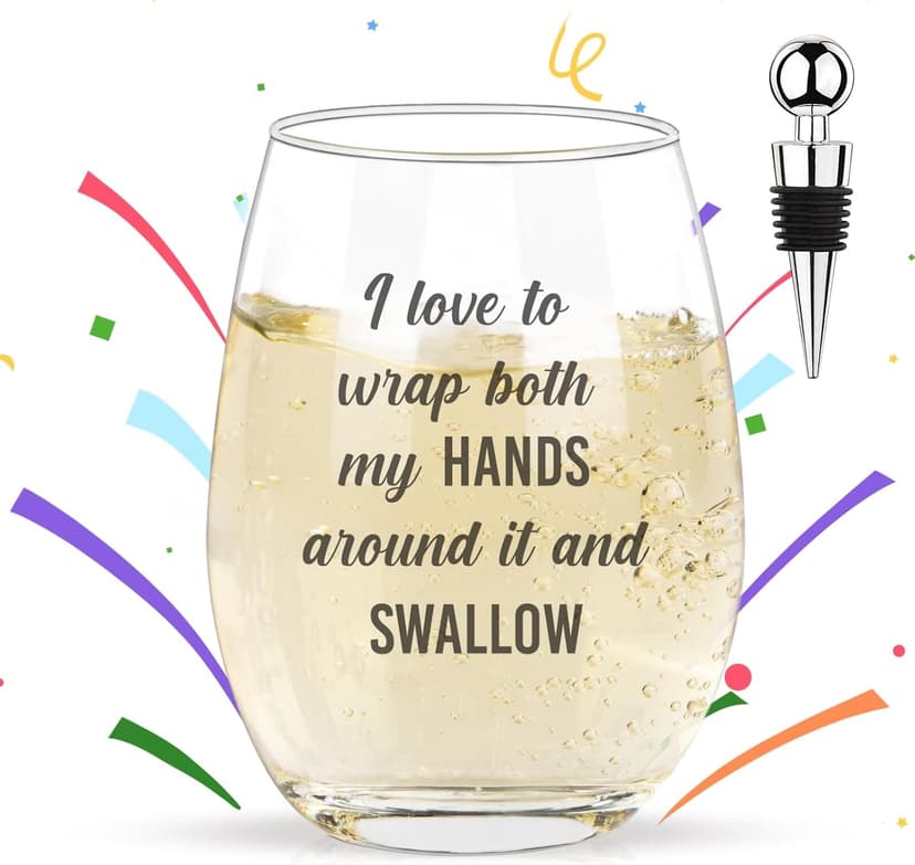 Funny Wine Glasses For Women, Best White Elephant Gifts 2025, Gag Gift For Women, Gifts For Wine Lovers, Birthday Present For Adults Her Men, Frined, Funny Gift For Men Coworker, Boss, Employee