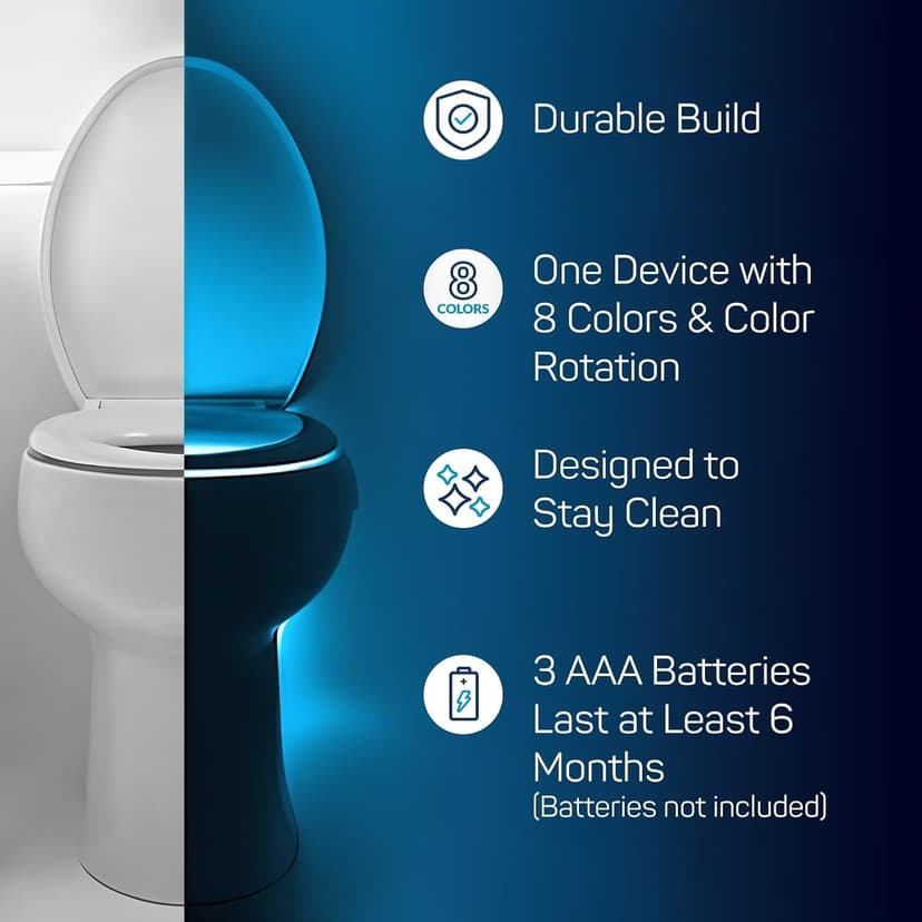 ToiLight The Original Toilet Bowl Night Light. Fun Useful Bathroom Motion Sensor Tech Gadget. Funny Novelty Birthday Gift Idea. Stocking Stuffer for Him Her Guys Men Mom Brother
