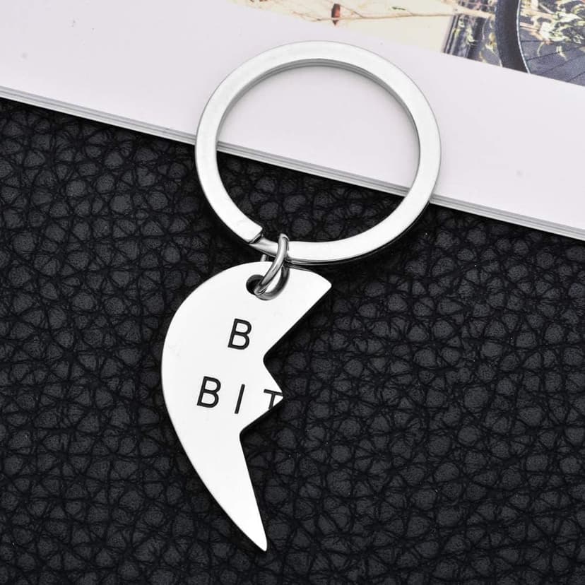 Miss Pink Best Friend Keychains Set Best Bitches BFF Besties Friendship Gifts Matching 2, 3, 4 Pieces Keychain for Women Teen Girls