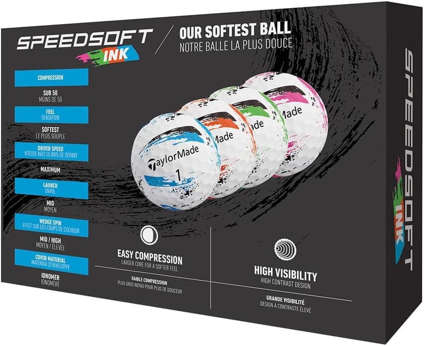 TaylorMade SpeedSoft Golf Balls, Maximum Distance with Ultra-Soft Feel, Perfect for Off The Tee and Around The Green
