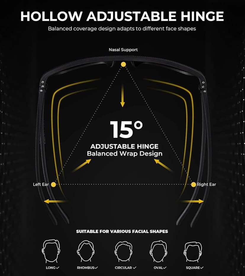 KALIYADI Polarized Sunglasses for Men, Lightweight Sun Glasses with UV Protection for Driving Fishing Golf