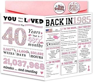 40th Birthday Card,Funny 40th Birthday Gifts for Women Her,Happy 40th Birthday Decorations for Wife,40 Year Old Birthday Card Gifts for Sister Friends