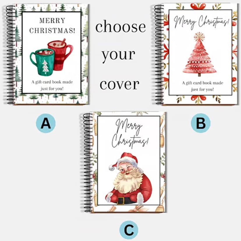 Christmas Gift Card Book - Surprises On Every Page, DIY Spiral-Bound Merry Christmas College Survival Gift Card Book Holder, Greeting Cards Holder for College Student Graduation Gifts (# A)