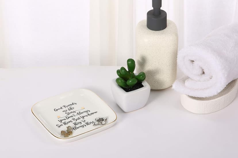Scwhousi Ring Dish Jewelry Tray for Friend Mom Sister Maid of Honor,Birthday Mother's Day Christmas Gifts