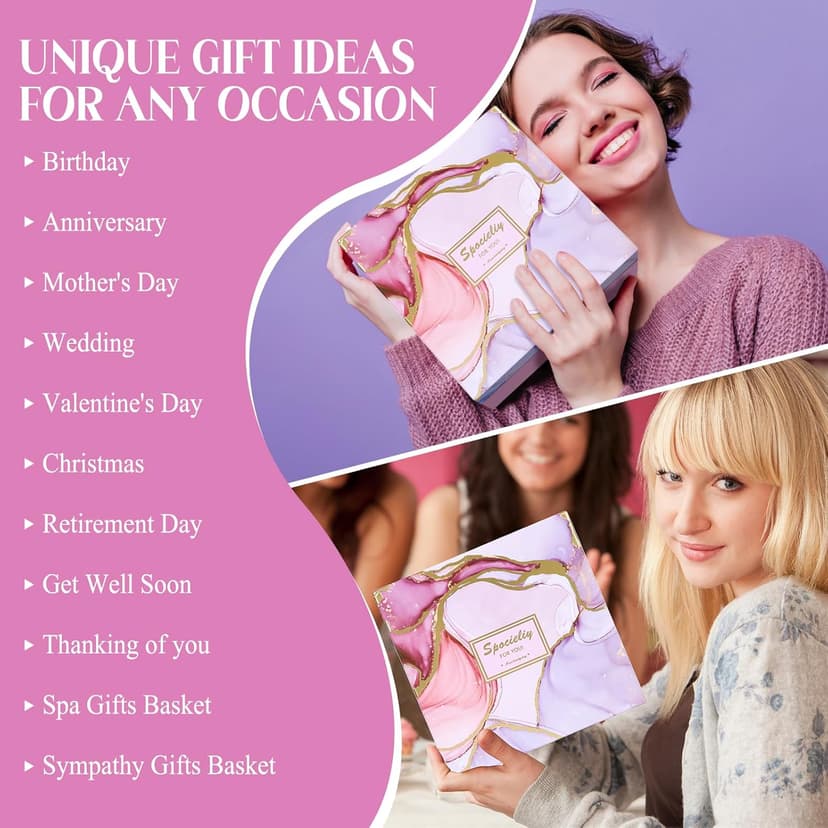 Birthday Gift for Women, XUXTRDX Set of 9 Get Well Soon Gift Baskets Spa Gifts Personalized Gift Basket for Her Mom Sister Friend Wife Girlfriend Coworker