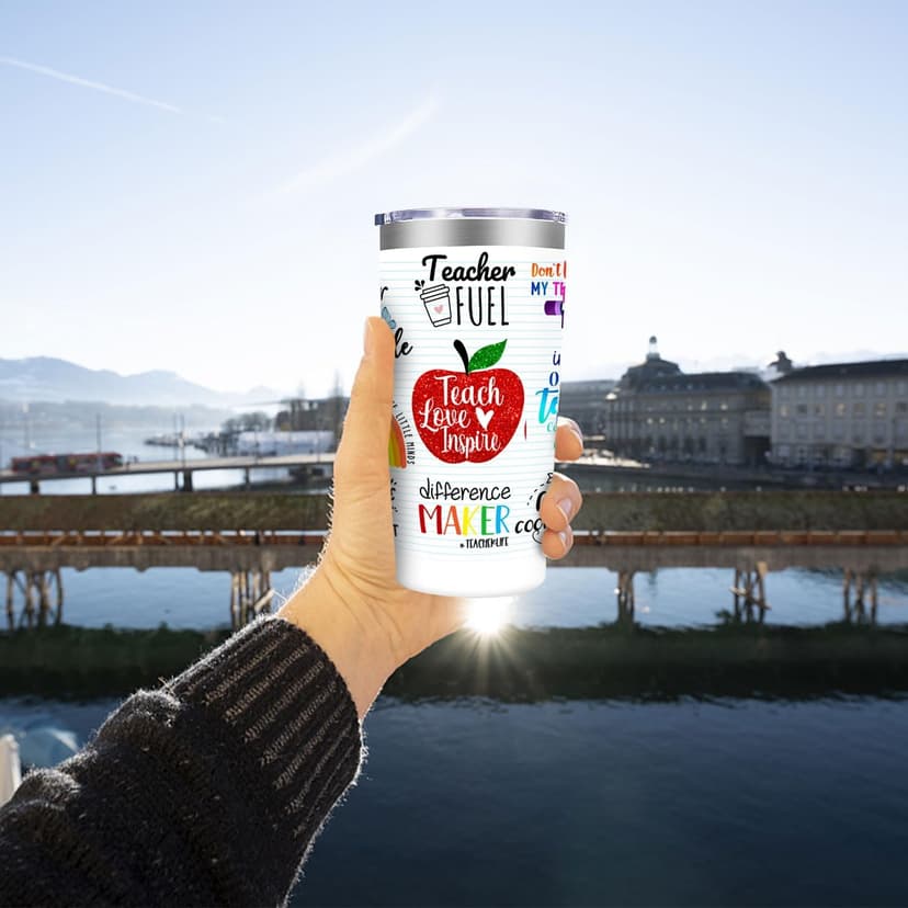 MFGNEH Teacher Gifts,Teacher Appreciation Gifts,Teachers Christmas Birthday Gift from Students,Back to School Gift for Women,20oz Stainless Steel Tumbler Cup