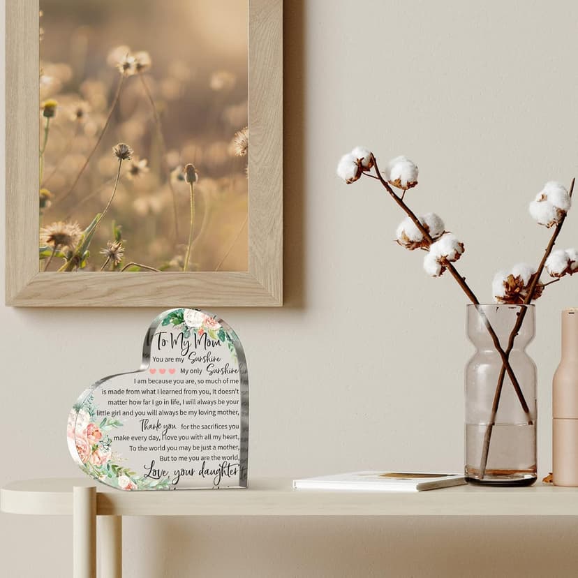 Jetec Mothers Day Gifts Acrylic Mom Birthday Sign Plaque Presents from Daughter Son Grateful Birthday Christmas Valentines Gifts, 5.91 x 5.91 x 0.55 Inches(to My Mother)