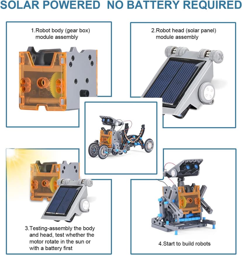 Toys for Ages 8-13,12 in 1 Stem Project Solar Robot Toy for 10 Years Old Autism Boy,Science Kits for Kids Age 8-14,Building Gear Toy Christmas Birthday Gift Idea for Boy Age 8 9 10 11 12 13 14