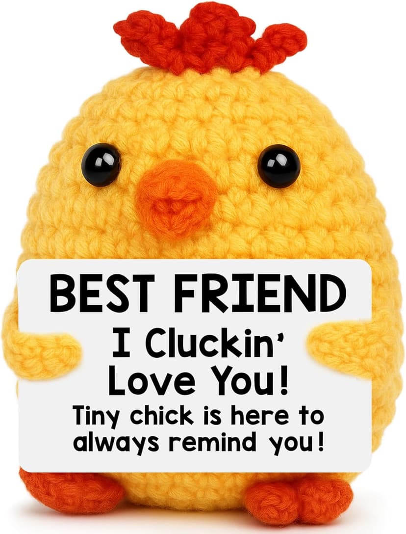 Best Friend Birthday Gifts for Women Friends Graduation Gift Bestie BFF Birthday Gifts I Love You Bestie BFF Friendship Gift Christmas Mothers Day Funny Handmade Crochet Animals Chicken