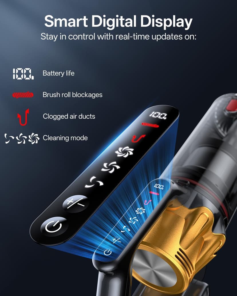 Cordless Vacuum Cleaner, 650W 55KPa 60Mins Vacuum Cleaners for Home, 8-in-1 Stick Vacuum with Charging Dock Station, Powerful Suction, Rechargeable, Versatile for Carpet, Hard Floor, Pet Hair