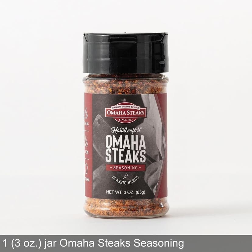 Omaha Steaks Deluxe Gift Package (4 Bacon-Wrapped Filet Mignons, 4 Steak Burgers, 4 Gourmet Jumbo Franks, 4 Potatoes au Gratin, 4 Caramel Apple Tartlets, 1 jar Omaha Steaks Seasoning)