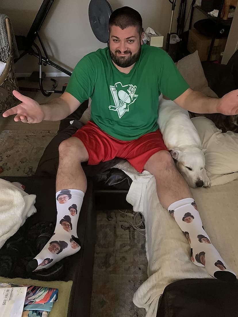 TinyName Custom Socks with Faces Personalized Face Sock with Text Customized Funny Socks for Men and Women