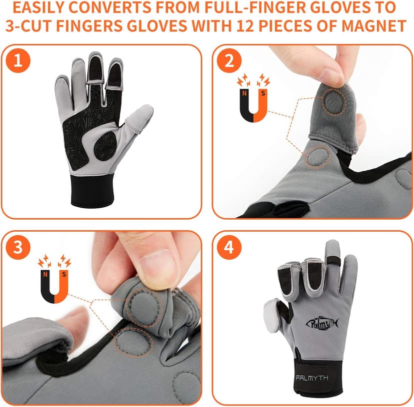 Palmyth Flexible Fishing Gloves Warm for Men and Women Cold Weather Insulated Water Repellent Great for Ice Fishing Fly Fishing Photography Motorcycling Running Shooting Hiking