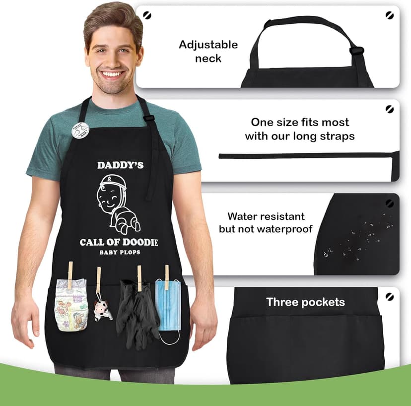 MUNIFICENCE APRON DADDY TO BE GAG GIFT, BABY SHOWER FUNNY ACTIVITY, GENDER REVEAL, NEW DADDY