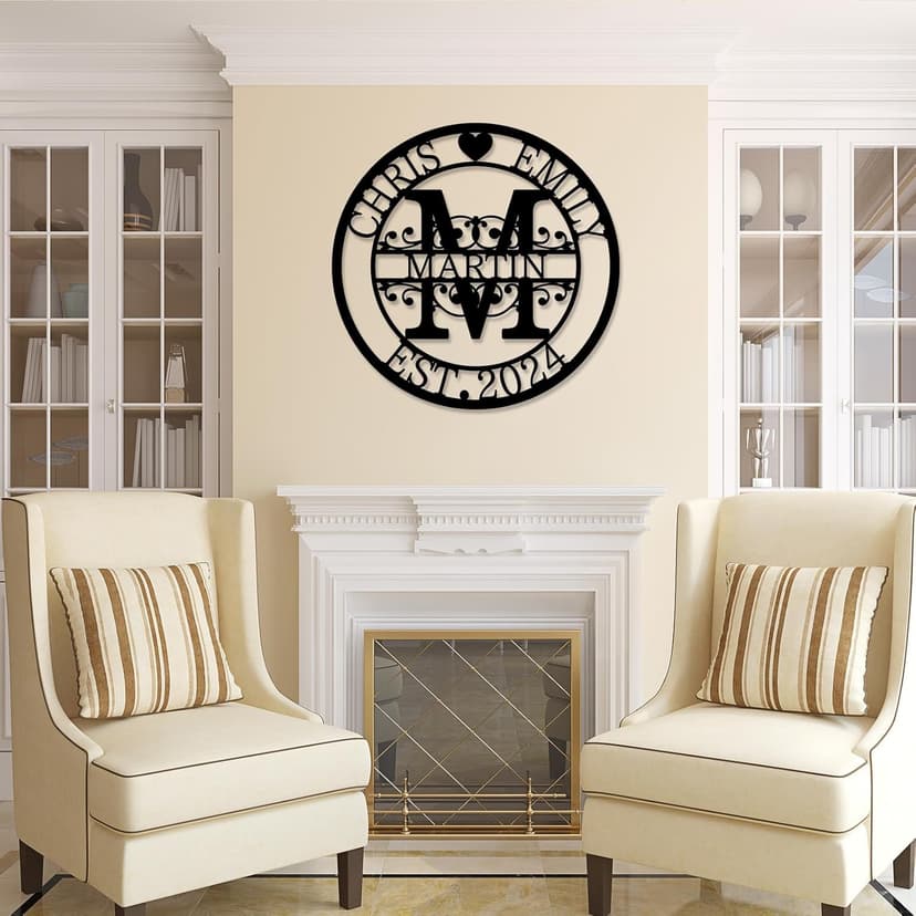 Custom Metal Signs | Personalized Monogram Name Sign | Wedding Gifts for Couples 2025 | Outdoor Wall Art for Family Name | Anniversary Wedding Gifts for Women, Wife, Parents, couple