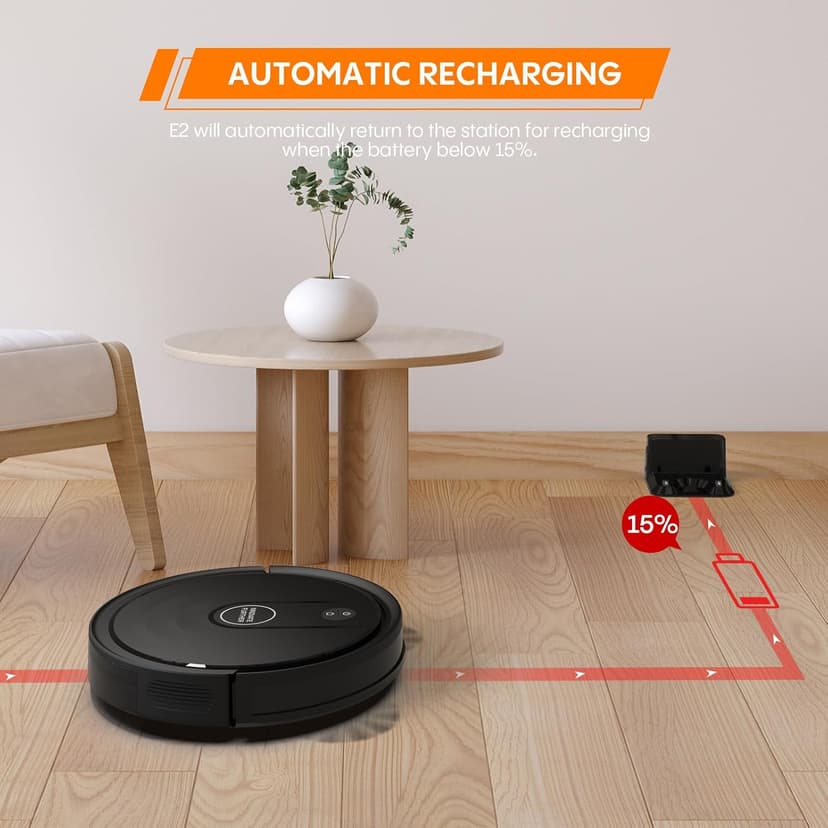 Robot Vacuum and Mop, 3-in-1 Robot Vacuum Cleaner, 4000Pa Powerful Suction, 2.87" Ultra Slim, with Wi-Fi/App/Alexa, Smart Navigation, Perfect for Pet Hair, Hard Floors and Low-Pile Carpets