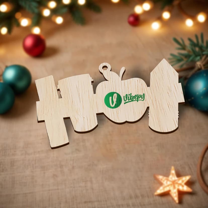 V VIBEPY All Over Printed Teacher Ornament, Teacher Christmas Ornaments Apple Pen Ornaments for Teachers 3.2"x3.5" 2 Layer Ornaments, Gift for Teacher