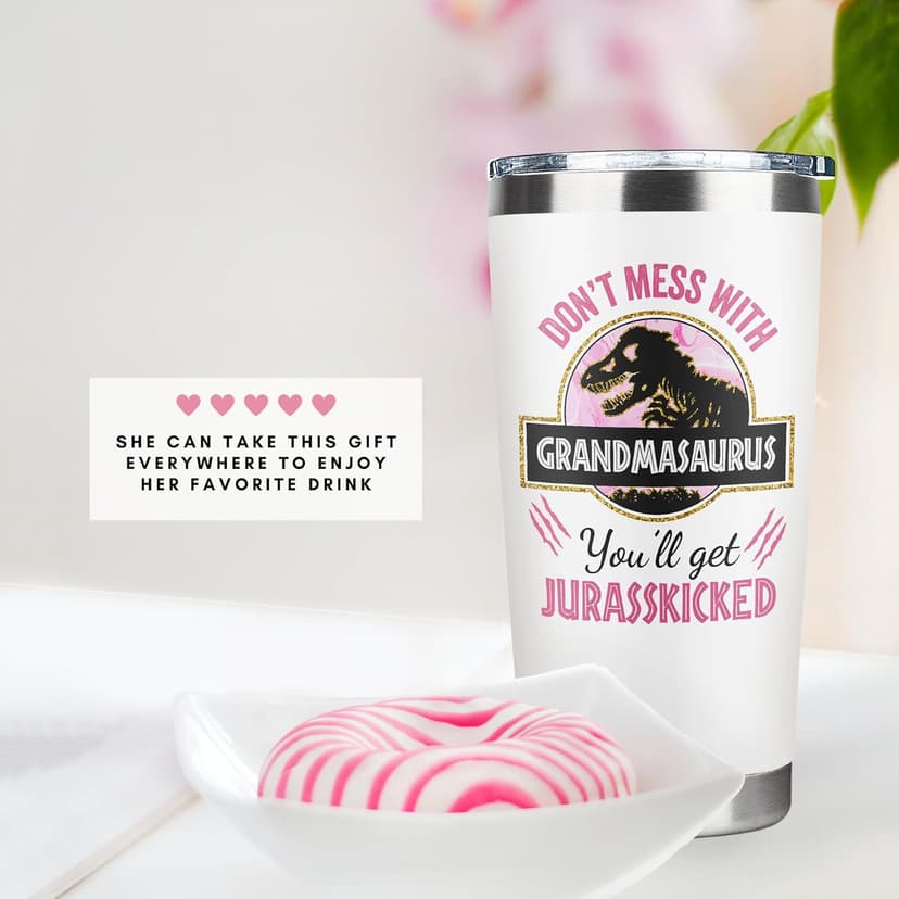 Grandma Gifts - Birthday Gifts for Grandma - Mothers Day, Christmas Gift Ideas for Grandmother from Grandchildren, Granddaughter, Grandson, Grandkids - 20 Oz Stainless Steel Tumbler