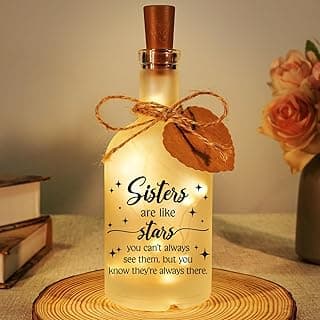 Sister Gift Sisters Birthday Gifts Birthday Gifts for Sisters from Sisters Brother Christmas Mothers Day Valentines Day Gift for Sisters Adult Decorations Decorative Bottle Jar Lighting