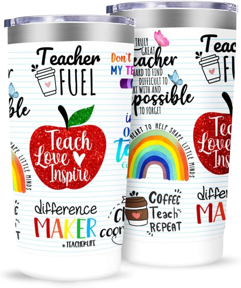 MFGNEH Teacher Gifts,Teacher Appreciation Gifts,Teachers Christmas Birthday Gift from Students,Back to School Gift for Women,20oz Stainless Steel Tumbler Cup