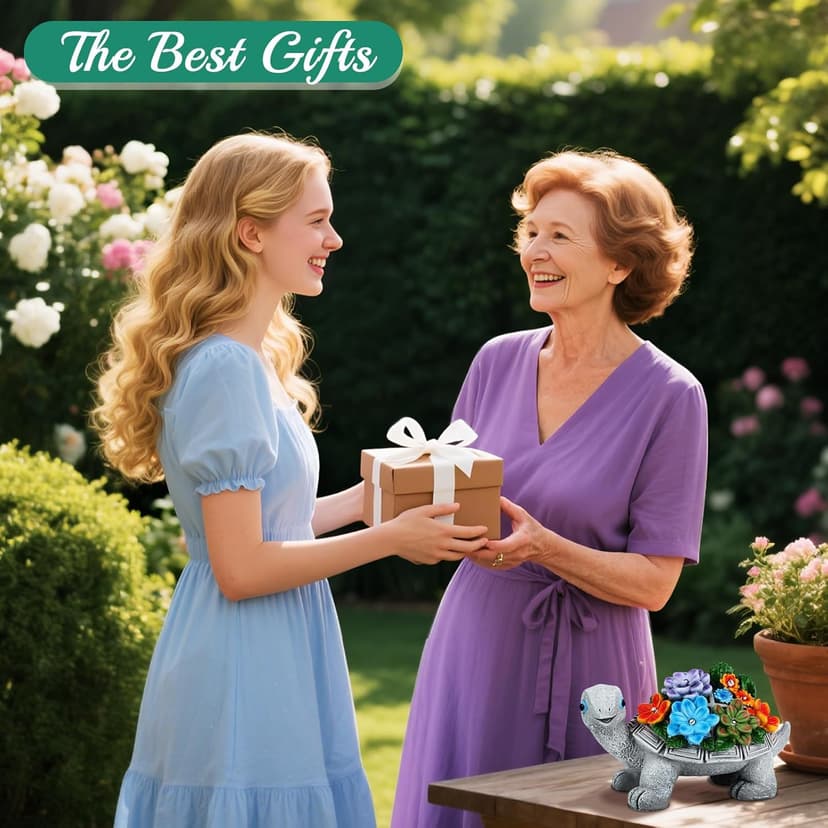 Linkax Birthday Gifts for Women Mom Grandma, Turtle Statue Solar Lights Outdoor Garden Decor for Outside Yard Patio Porch Fall Home, Gardening House Warming Gifts New Home, Grandparents Day Presents