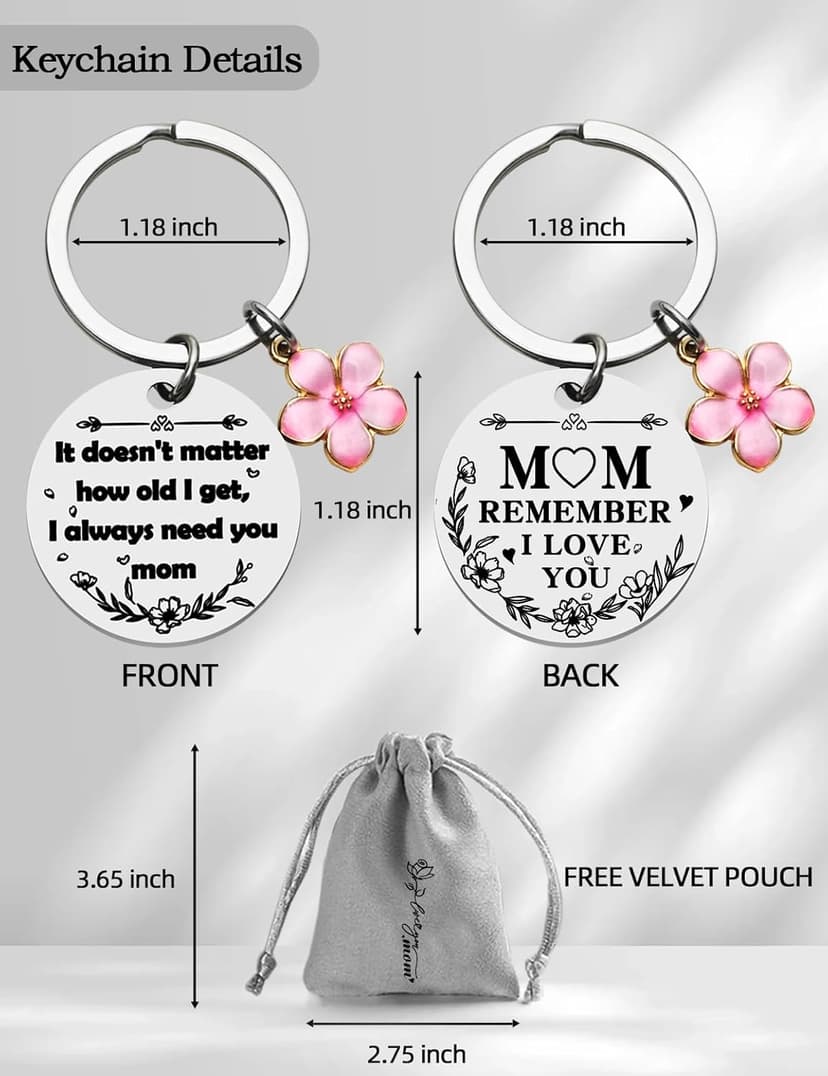 Mother's Day Mom Gifts,Daughter Son for Mom Birthday Christmas Meaningful Gifts,Unique Keepsakes Keychain