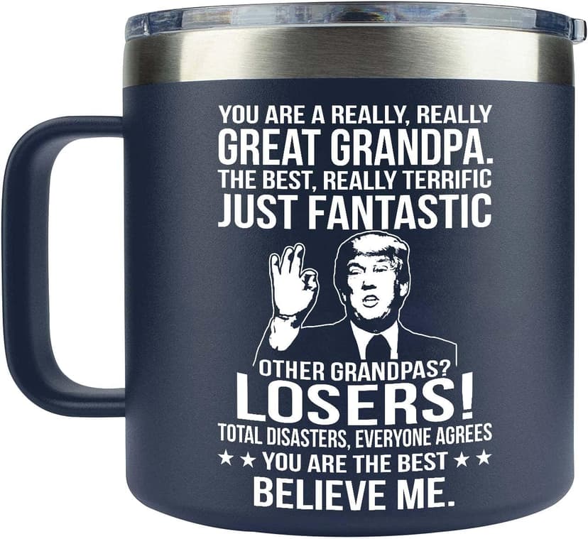 Gifts for Grandpa from Granddaughter, Grandson, Grandchild on Christmas- Grandpa gifts for Christmas - Grandparents Gifts - Birthday Gifts for grandpa -14oz Stainless Steel Mug - Insulated