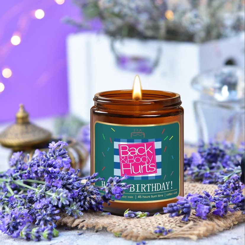 UAREHIBY Happy Birthday Candle Gifts for Women,Unique Best Friend Birthday Gifts for Her,Sister,Funny Birthday Gifts for Men,Mom,Dad,Bestie Present,16 18 21 30 40 50 60 Bithday Gifts, Brown