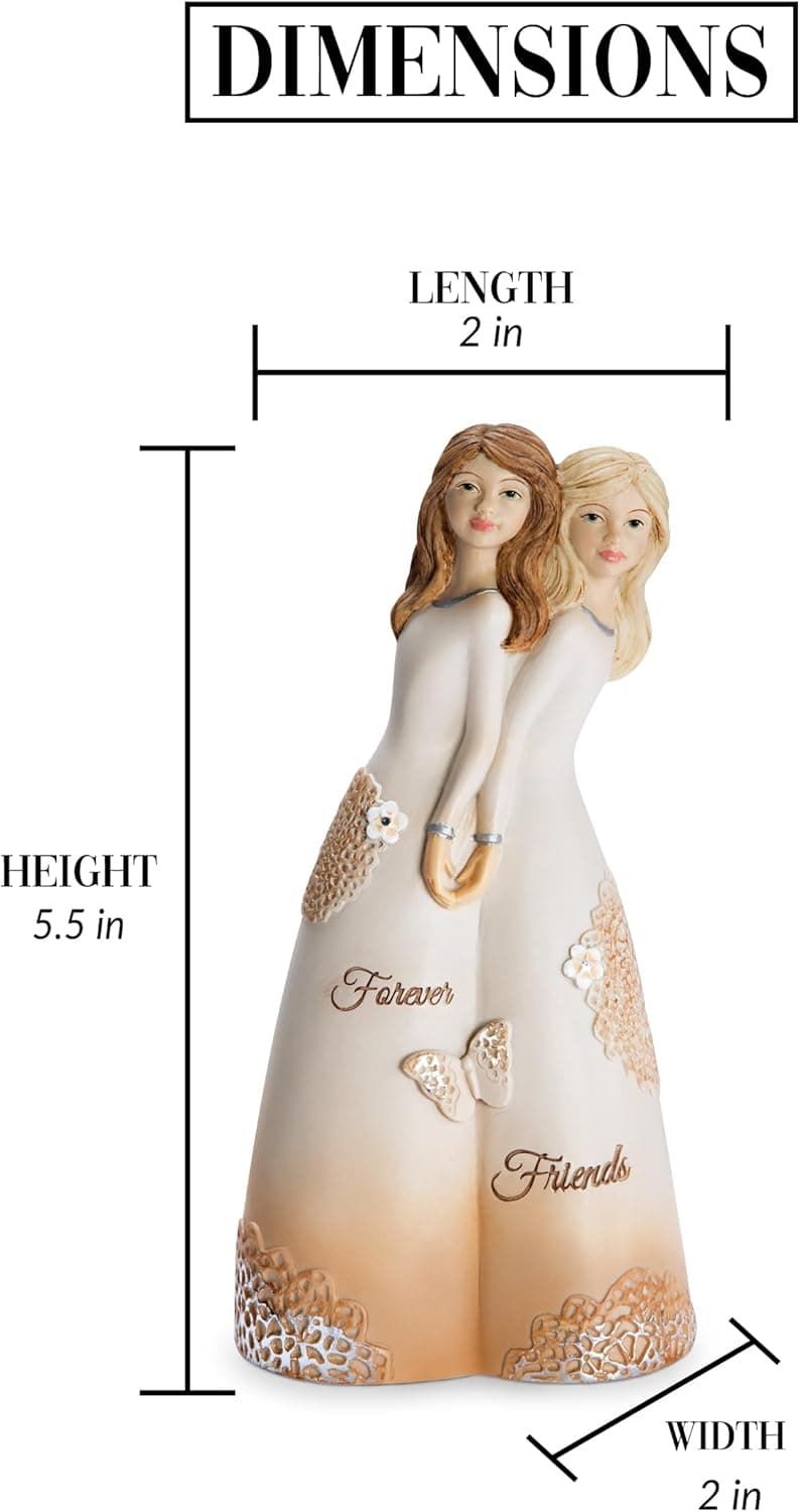 Pavilion Gift Company 19110 Forever Friends Figurine, 5-1/2", White, Rose