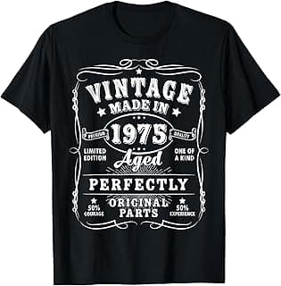 Vintage 50 Birthday Decorations Men 50yr 1975 50th Birthday T-Shirt