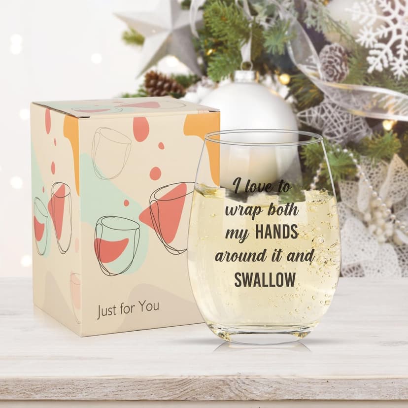 Funny Wine Glasses For Women, Best White Elephant Gifts 2025, Gag Gift For Women, Gifts For Wine Lovers, Birthday Present For Adults Her Men, Frined, Funny Gift For Men Coworker, Boss, Employee