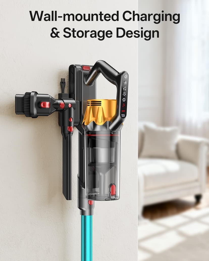 Cordless Vacuum Cleaner, 650W 55KPa 60Mins Vacuum Cleaners for Home, 8-in-1 Stick Vacuum with Charging Dock Station, Powerful Suction, Rechargeable, Versatile for Carpet, Hard Floor, Pet Hair