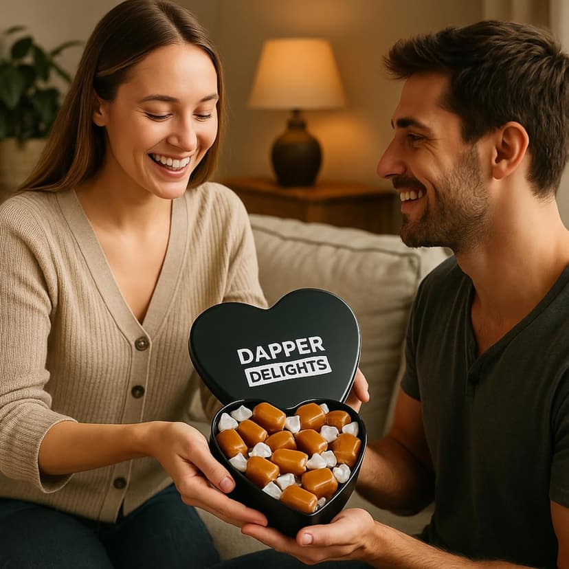 Kiri & Sons Soft Chewy Caramel Whiskey Candy, Premium Gourmet Tin Gift for Father's Day, Black Tin – Salted Caramel