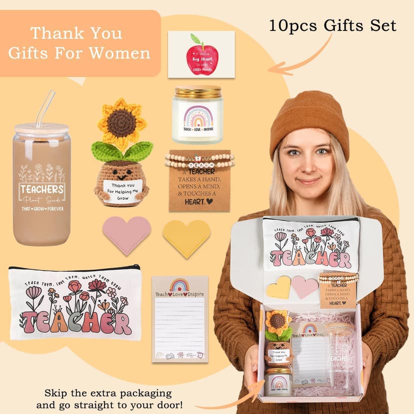 Ithmahco Teacher Appreciation Gifts for Women, Funny Teacher Christmas Gifts Supplies for Best Daycare, Preschool, Kindergarten, Music, Assistant Teachers from Students, End of Year Thank You Gift