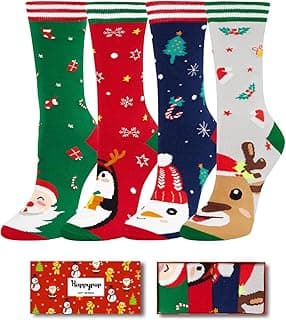 HAPPYPOP Christmas Socks for Kids Adult - Xmas Socks Stocking Stuffers for Boys Girls