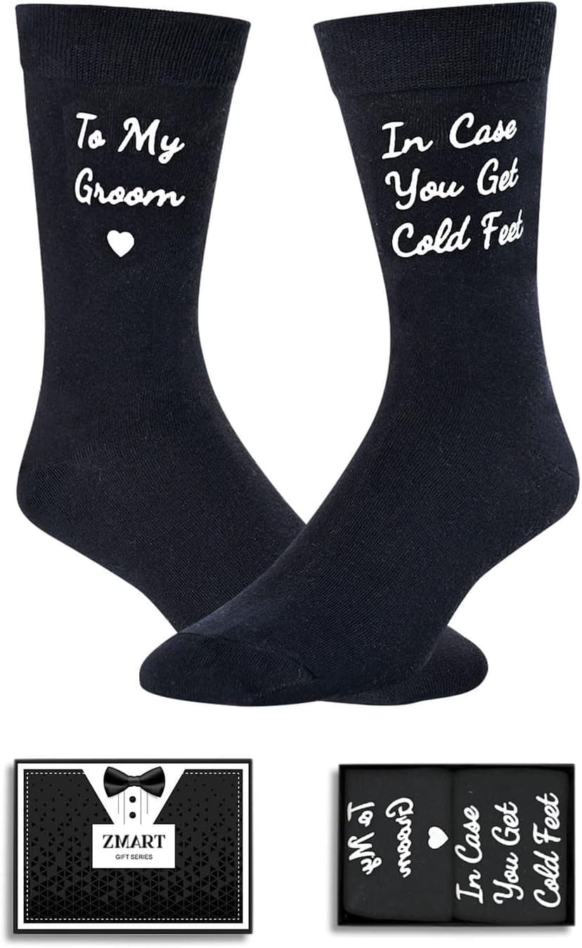 Zmart Wedding Gifts for Groom - Wedding Socks for Men, Engaged Socks, Groom Gifts from Bride