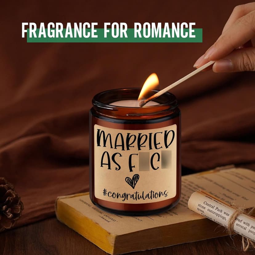 GSPY Scented Candles - Newly Wed Gifts for The Couple, Funny Wedding Gifts for Newlyweds, Married Couple - Wedding Congratulations Presents, Honeymoon, Married Present for Bride, Groom