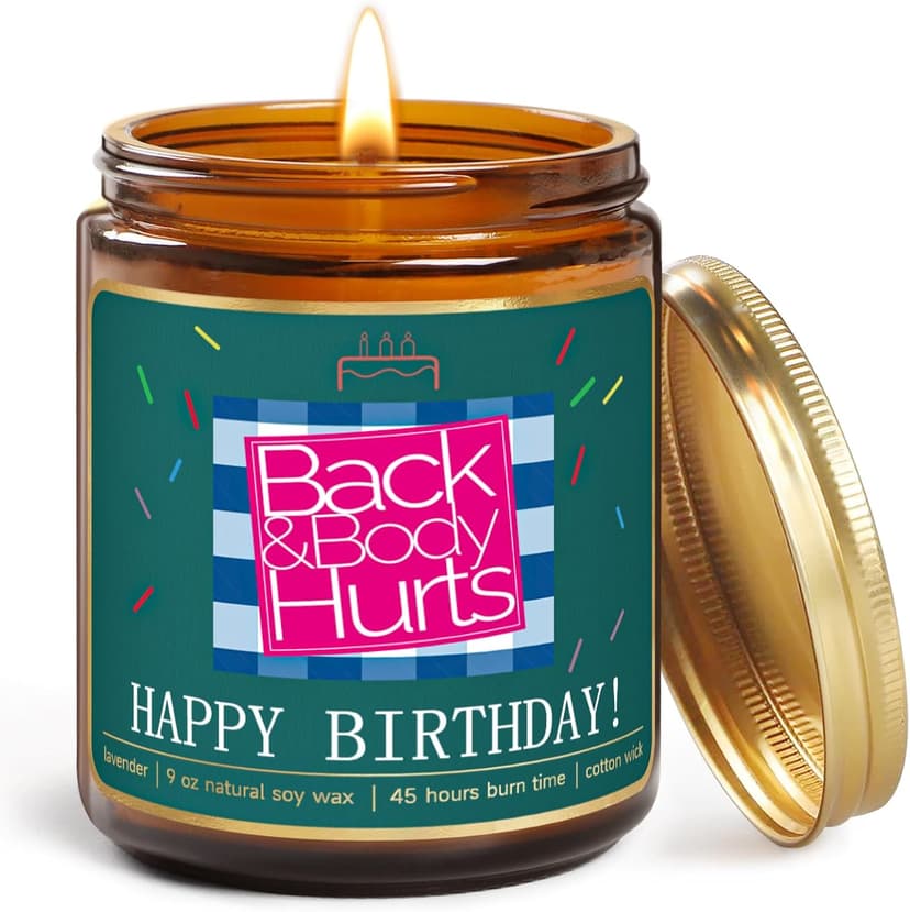 UAREHIBY Happy Birthday Candle Gifts for Women,Unique Best Friend Birthday Gifts for Her,Sister,Funny Birthday Gifts for Men,Mom,Dad,Bestie Present,16 18 21 30 40 50 60 Bithday Gifts, Brown