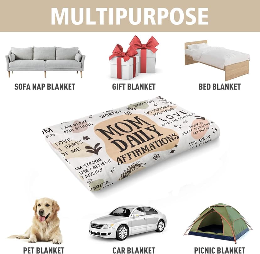 BaubleDazz New Mom Gifts Blankets, Pregnancy Postpartum Gender Reveal First Time Mommy Present, Mothers Day Birthday Gifts for Mom(50"X 60")