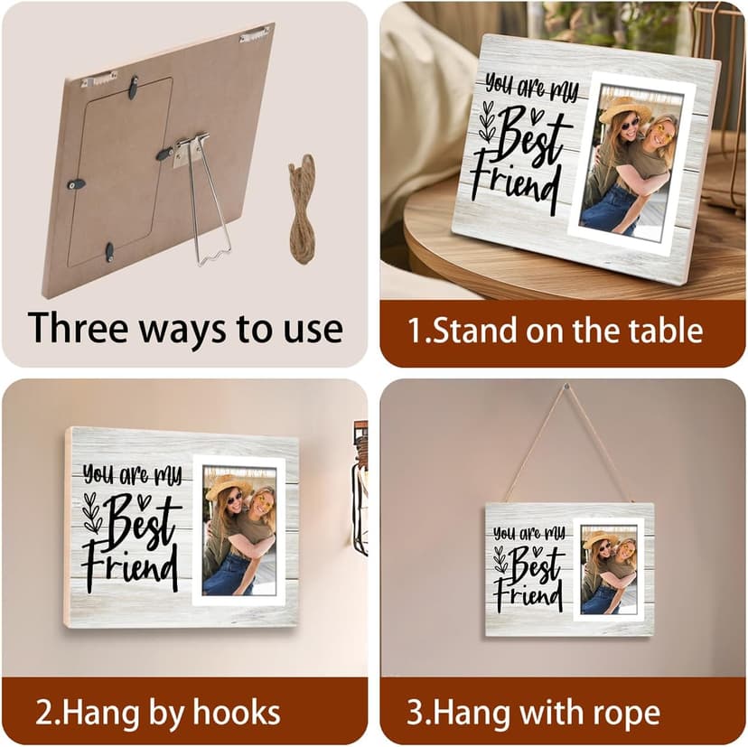 You're My Best Friends Gift Picture Frame, Friend Birthday Gifts for Women, BFF, Best friend, Besties, Long Distance Friendship Gifts for Soul Sisters, Big Sis - 4x6 Inches Wood Photo Frame