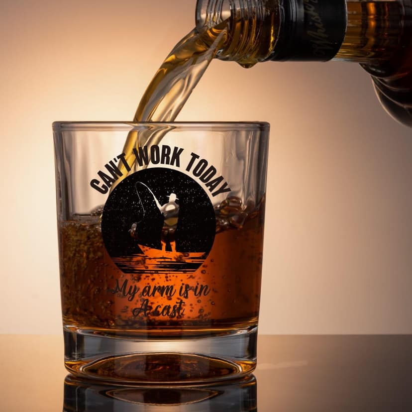 Fishing Gifts For Men, Whiskey Gifts for Men Fisherman, Fishing Gift For Man Boys Unique, Funny Bourbon Angling Gift, Whiskey Set Presents For Man