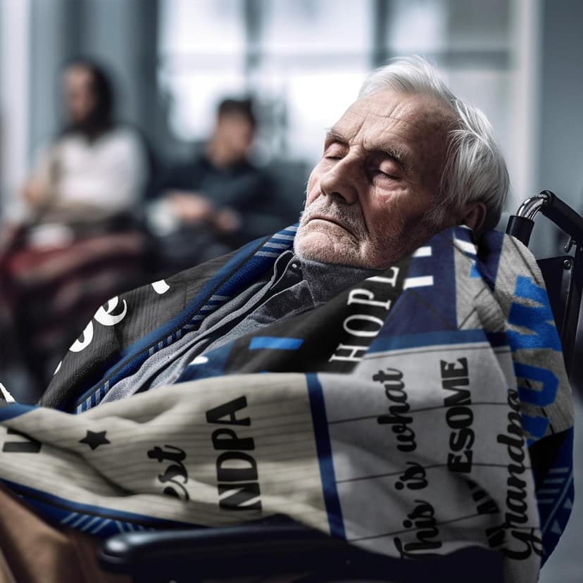 Quilazy Grandpa Gifts, Grandparents Day Gifts for Grandpas Blanket, Best Grandpa Birthday Gift from Grandchildren, Christmas Birthday Gift for Grandpas/Papa/Pop Pop/Grandfather Blanket 60”x50”