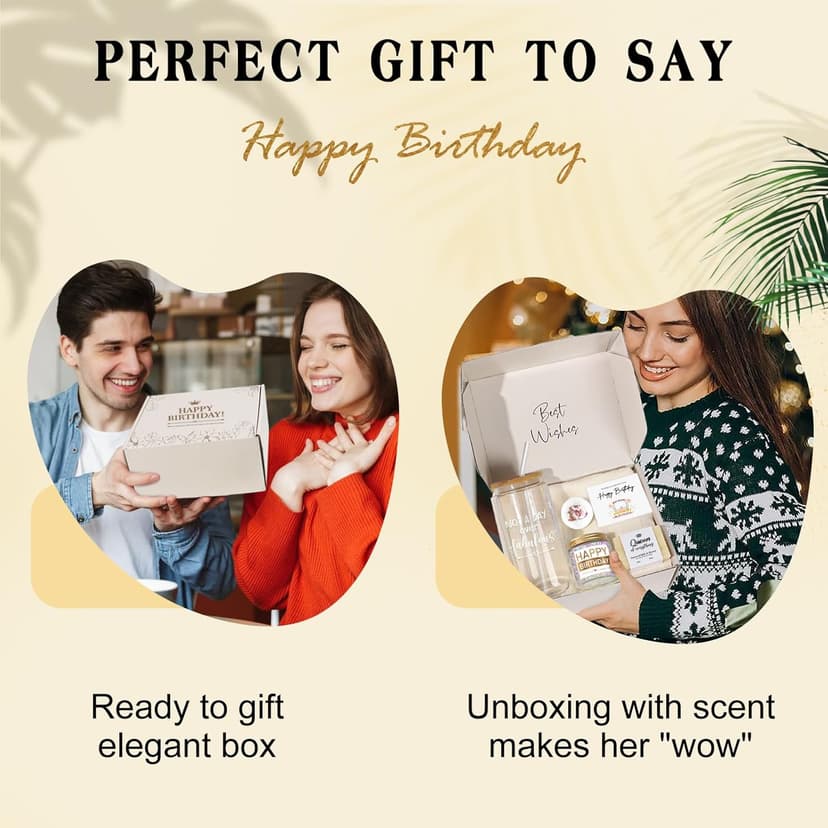 Birthday Gifts for Women, Happy Birthday Gift Baskets for Women, Women Unique Bday Gifts Ideas for Best Friend, Her, Sister, Daughter, Coworkers, Families - Not a Day over Fabulous Glass Gifts Box