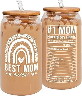 Gifts for Mom from Daughter Son - Birthday, Mothers Day, Christmas Mom Gifts for Wife, Her - Gift Ideas for Mama, Mother - Gift for New Moms, Mothers - 16 Oz 2-sided Can Glass