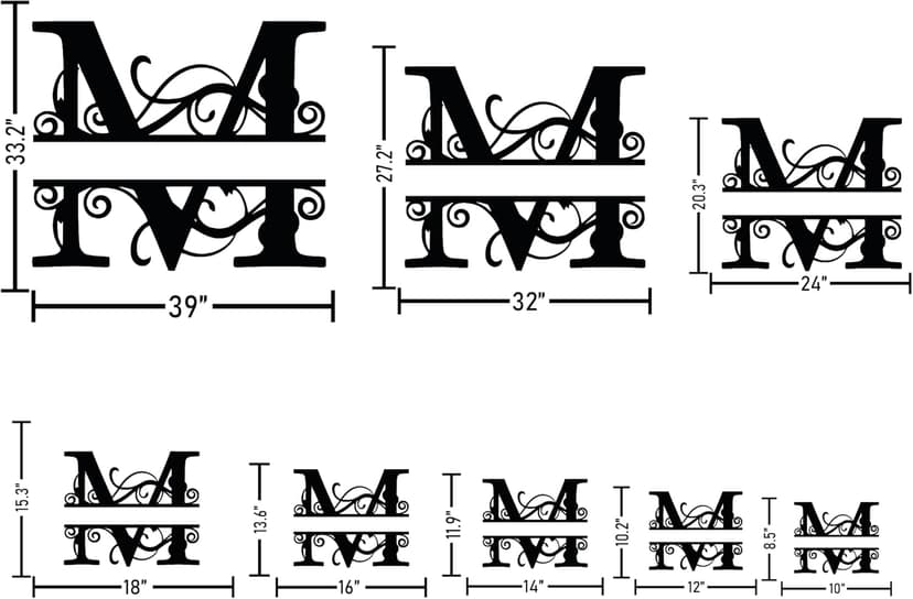 Personalized Metal Name Signs, Split Letter Monogram Wall Art Decor, Durable Steel Family Last Name Decor, Custom Signs Indoor or Outdoor, Personalized Wedding Gifts, Housewarming Gift