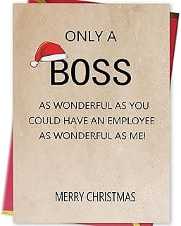 Ziwenhu Happy Christmas Card for Boss from Group, Merry Christmas Holiday Card, Boss Gifts for Women Men, Gift for Lady, Xmas Cards Gift Ideas for Female Male…