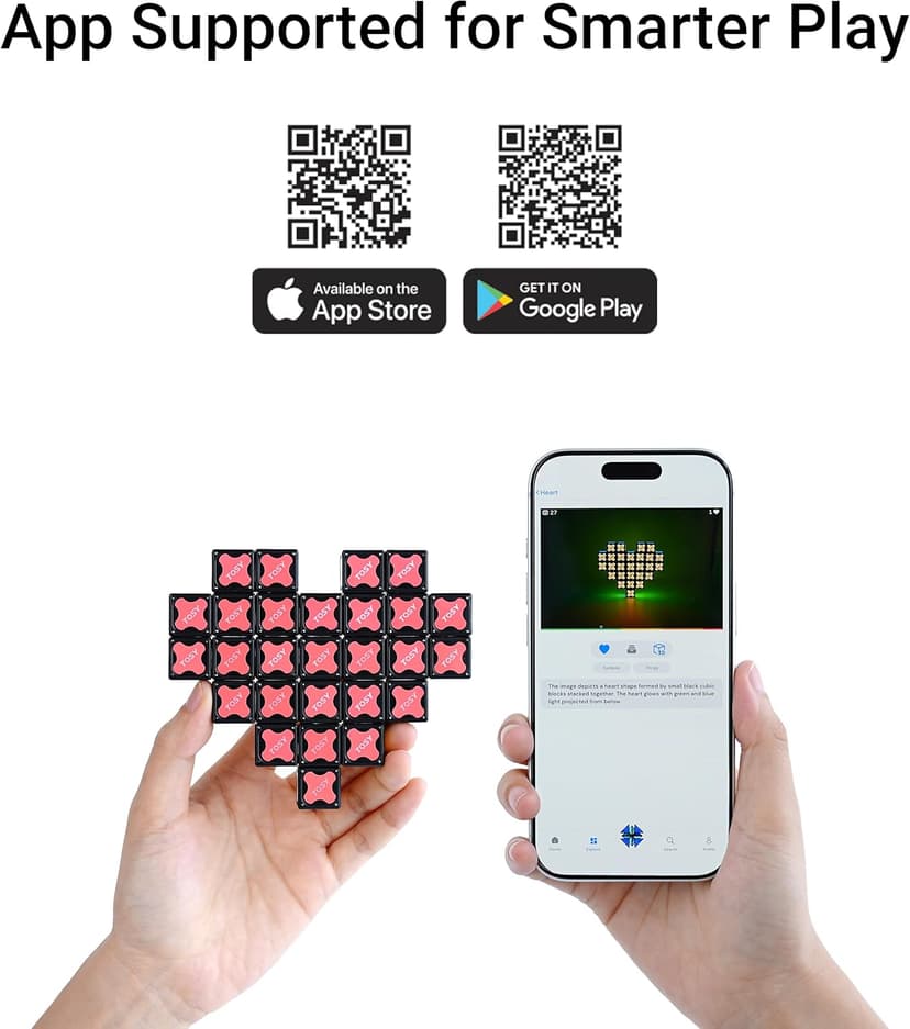 TOSY Magnet Fidget Spinner Mini - 8 Blocks, 3 in 1 Toy: Transformable Fidget Spinner, Infinity Cube, 2x2 Puzzle Cube, Christmas Stocking Stuffers Gift for Kids/Adults, STEM Sensory Stress Relief Toy